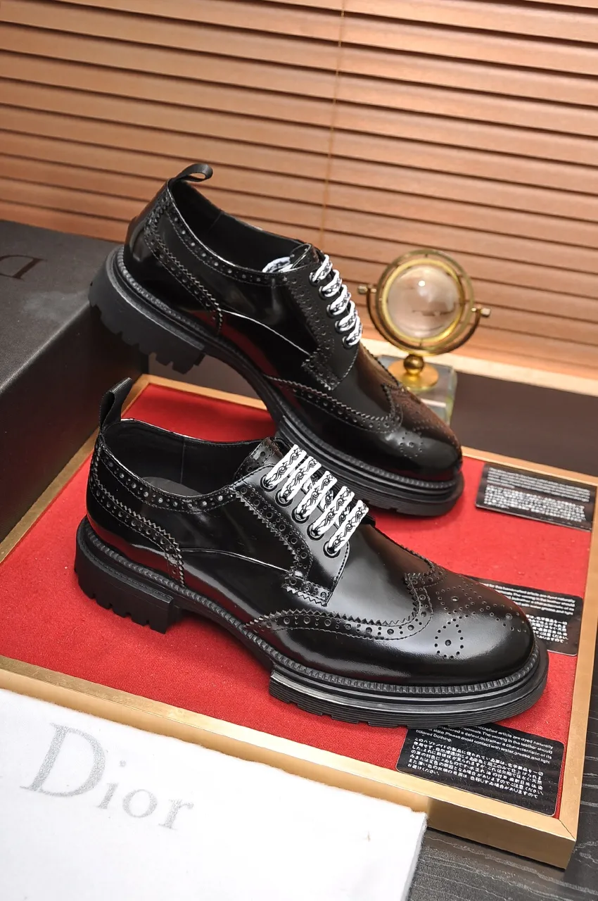 Men's shoes 💰700💶 [Dior] high-end goods Niuli original order quality Dior —🆘.Dior original order purchasing, high-end leather shoes, fabric: imported from Italy open-edge beaded cowhide ➕ water-dyed cowhide/cowhide lining ➕ special original outsole, fine workmanship, real-life shooting 🎬 size: 38-45 (customized at 45)